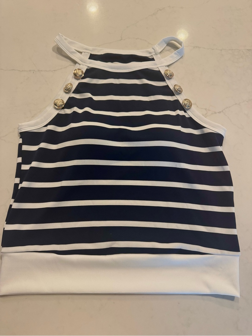Navy halter with padding